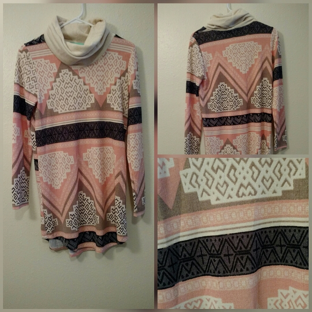 Filly Flair Chevron Cowl Neck Dress